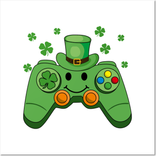 Irish Video Game Controller St Patrick Day Gamer Boys Girls Posters and Art